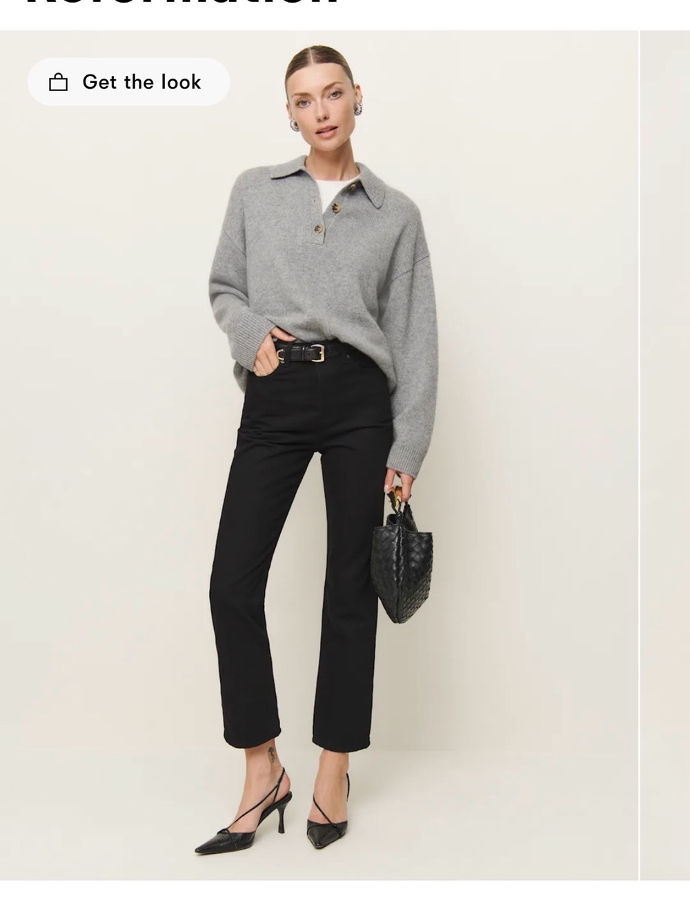 Reformation Cynthia High Rise Straight Cropped Jeans, Never Worn
